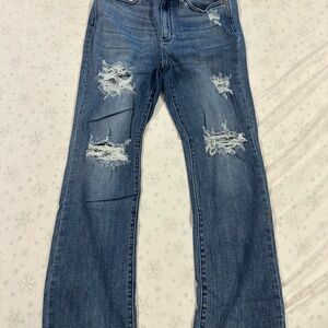 Judy Blue Women's Straight Leg Jeans - Distressed Blue